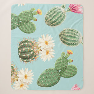 Kakteen, rosa Blume: helle Dekoration Sherpadecke