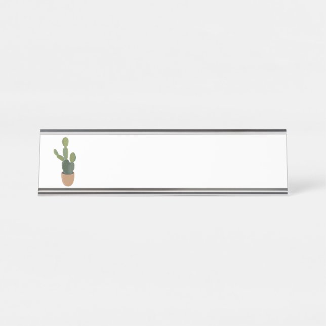 Kakteen Schreibtischnamensplakette (Vorderseite )