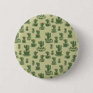 Kakteen-Silhouette in Tassen und Töpfen Button