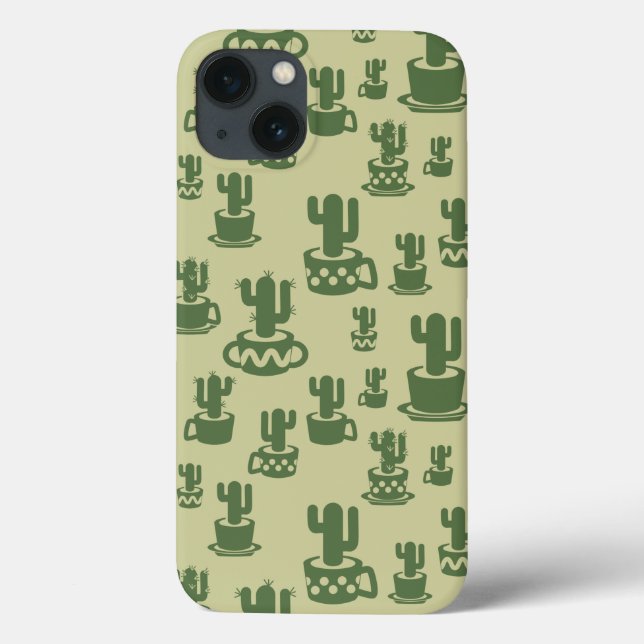Kakteen-Silhouette in Tassen und Töpfen Case-Mate iPhone Hülle (Rückseite)