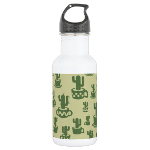 Kakteen-Silhouette in Tassen und Töpfen Edelstahlflasche