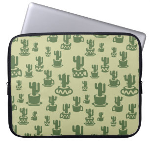Kakteen-Silhouette in Tassen und Töpfen Laptopschutzhülle