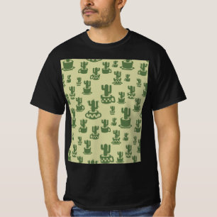 Kakteen-Silhouette in Tassen und Töpfen T-Sh T-Shirt