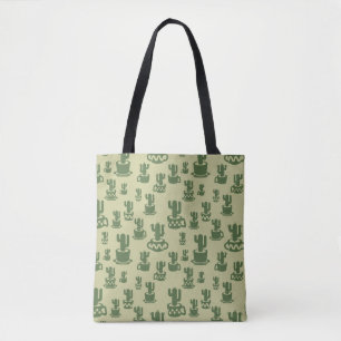 Kakteen-Silhouette in Tassen und Töpfen Tasche