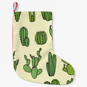 Kakteen Sketch: Vintage Blumeneleganz. Kleiner Weihnachtsstrumpf
