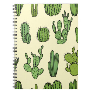 Kakteen Sketch: Vintage Blumeneleganz. Notizblock