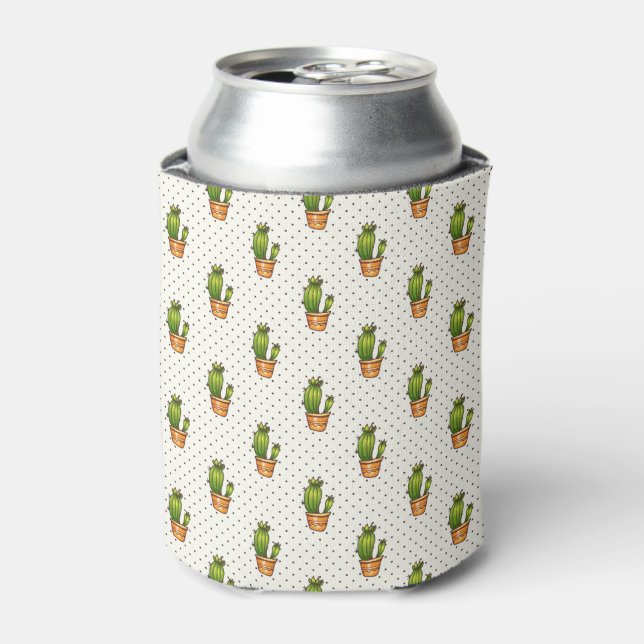 Kakteen & Succulent Polk Dot Muster Dosenkühler (Kanne Vorderseite)