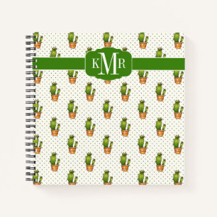 Kakteen & Succulent Polk Dot Muster Notizbuch