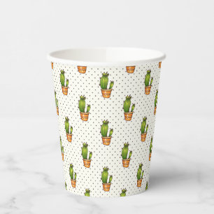 Kakteen & Succulent Polk Dot Muster Pappbecher