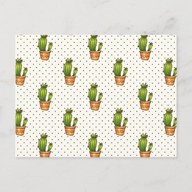 Kakteen & Succulent Polk Dot Muster Postkarte (Vorderseite)