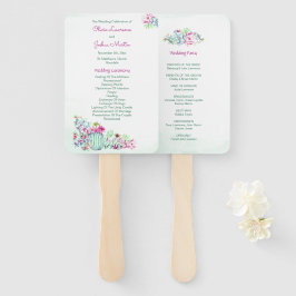 Kakteen & Succulent Wedding Zeremony Programs Fächer
