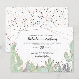 Kakteen & Succulents Geometric Terrarium Wedding Einladung