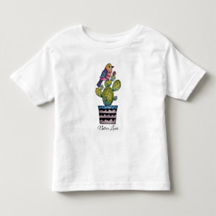 Kakteen und Regenbogenvögel in Aquarellfarben Kleinkind T-shirt