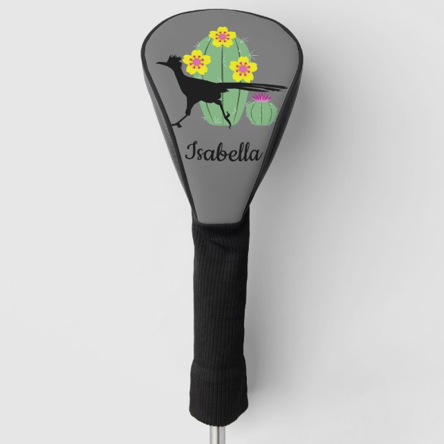 Kakteen und Roadrunners Golf Headcover (Vorderseite)