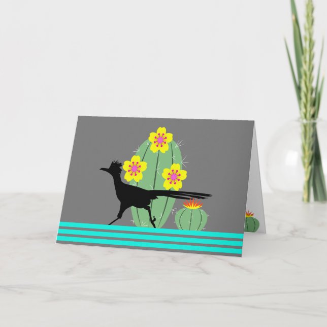Kakteen und Roadrunners Karte (Vorderseite)