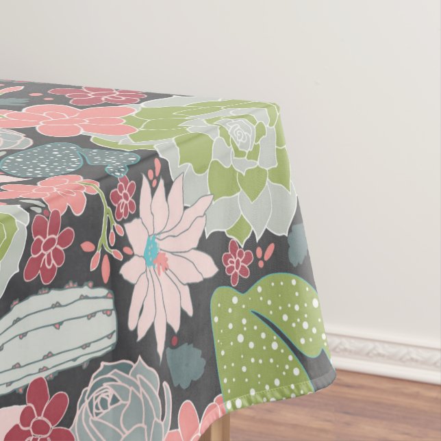 Kakteen und sukkulente Pflanze Grüntöne Pinks blau Tischdecke (Beispiel)