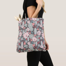 Kakteen und sukkulente Pflanze im Pinks-Minzmuster Tasche