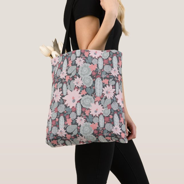 Kakteen und sukkulente Pflanze im Pinks-Minzmuster Tasche (Von Nahem)
