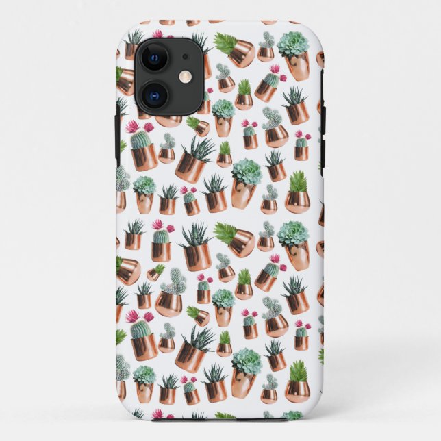 Kakteen und Sukkuline in Rose Case-Mate iPhone Hülle (Rückseite)