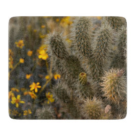 Kakteen und Wildblumen Schneidebrett