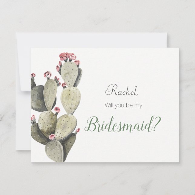 Kakteen werden Sie meine Bridesmaid-Karte sein Einladung (Vorderseite)