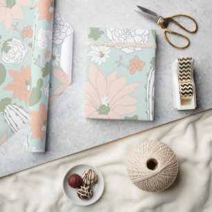 Kakteen Whimsical Floral Pattern Geschenkpapier