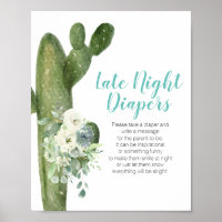 Kakteen White Blume Spate Night Diapers signieren