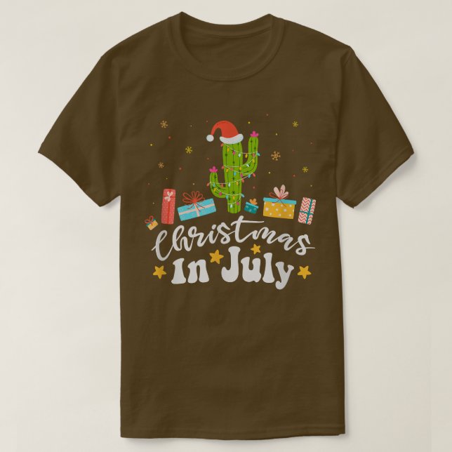 Kakteen with Fairy Light Men Woman Kids Christmas  T-Shirt (Design vorne)