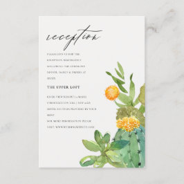 Kakteen Yellow Foliage Hochzeitempfang Begleitkarte