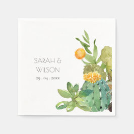 Kakteen Yellow Green Foliage Wedding Serviette