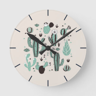Kakti Runde Wanduhr