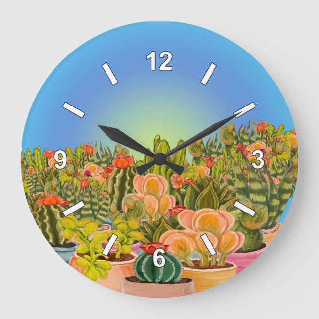 Kakti-Uhr Große Wanduhr (Vorderseite)