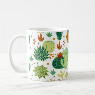 Kakti Weißer Hintergrund: Vintage Grafik. Kaffeetasse