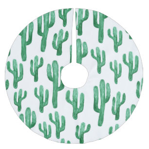 Kaktus-Aquarell: handgezeichnete Illustration Polyester Weihnachtsbaumdecke