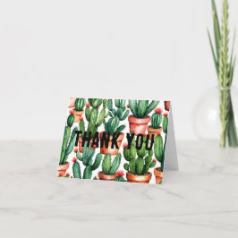 Kaktus Aquarellfarbe Faltt Dankeschön Karte