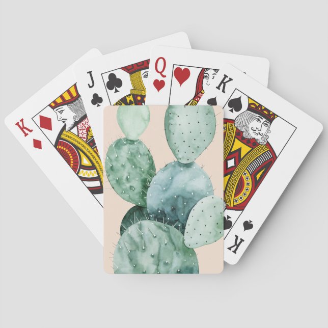 Kaktus auf Korallen Spielkarten (Rückseite)