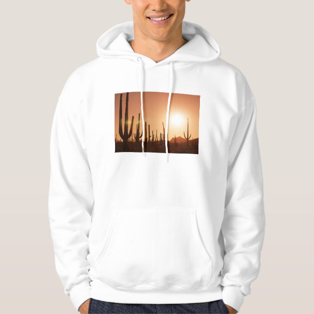 Kaktus auf Wüste Hoodie (Vorderseite)