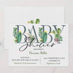 Kaktus-Baby-Shower-Einladung Einladung