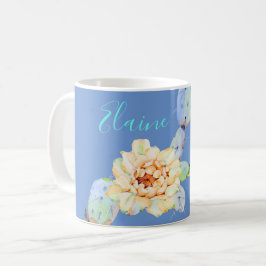 Kaktus blühen Wüste Blume Aquarell lila Kaffeetasse