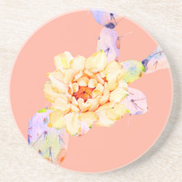 Kaktus blühen Wüste Blume Aquarellpfirsich lila Getränkeuntersetzer