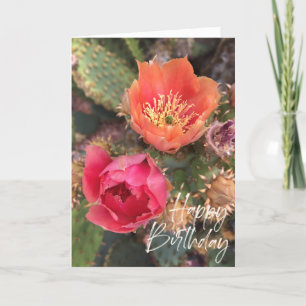 Kaktus-Blume   Blühendes Glück zum Geburtstag Karte