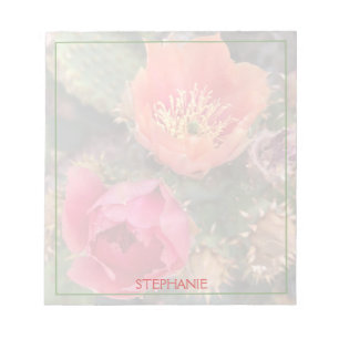 Kaktus-Blume   Wüste Botanical   PERSONALISIERT Notizblock