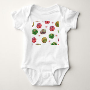 Kaktus Blumendekor: Wasserfarben Hintergrund Baby Strampler