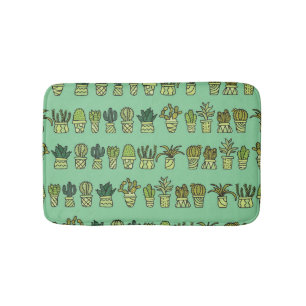 Kaktus Collection: HandGezeichnet Doodle-Set. Badematte