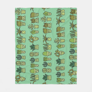 Kaktus Collection: HandGezeichnet Doodle-Set. Fleecedecke