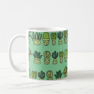 Kaktus Collection: HandGezeichnet Doodle-Set. Kaffeetasse