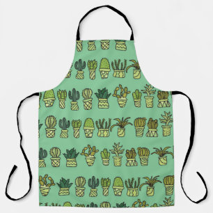 Kaktus Collection: HandGezeichnet Doodle-Set. Schürze