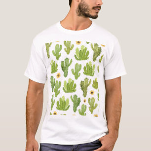 Kaktus der grünen Wüste: Aquarell Nahtlos T-Shirt