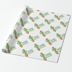 Kaktus Feliz Navidad Geschenkpapier