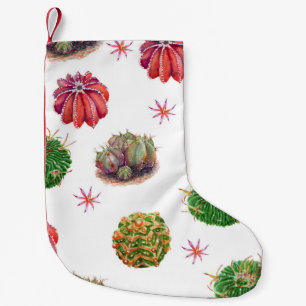 Kaktus Floral: Wasserfarben Hintergrund Kleiner Weihnachtsstrumpf